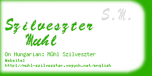 szilveszter muhl business card